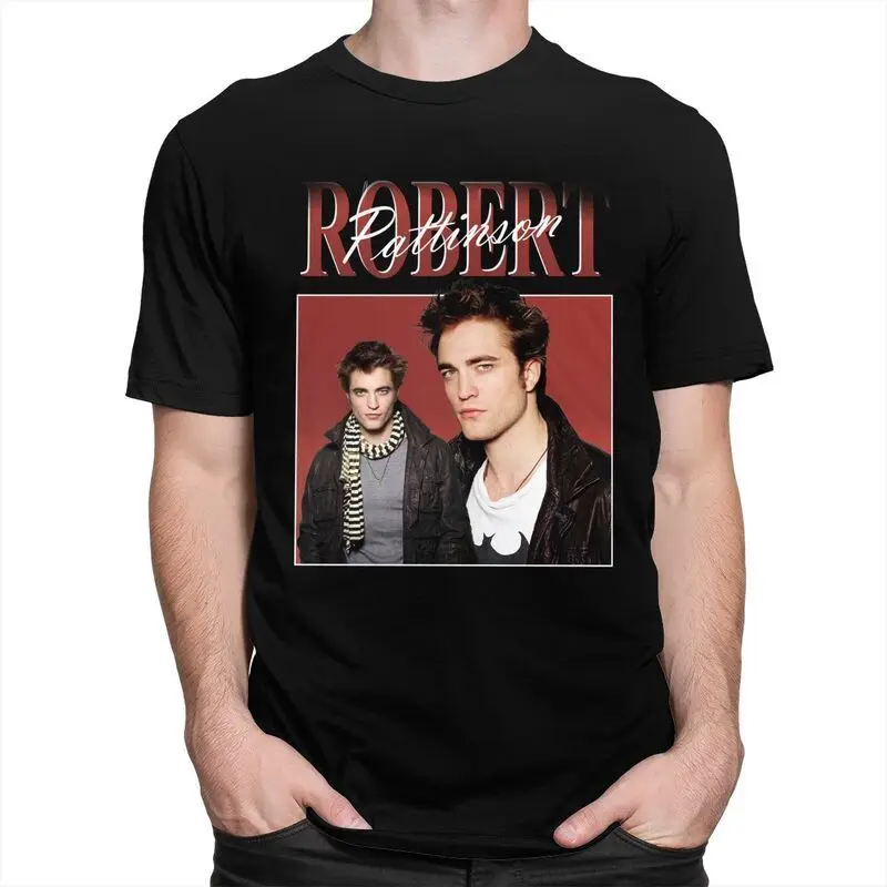 Vintage Classic Robert Pattinson T Shirt Men Short Sleeve Vintage Rob Edward Cullen T-Shirt Summer Tee Tops Cotton Tshirt