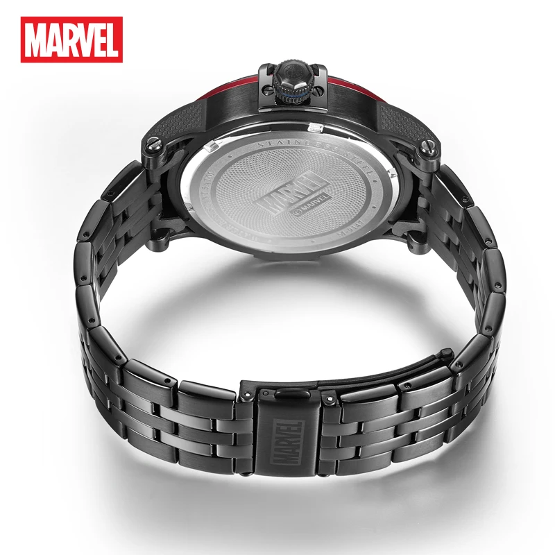 Disney Official Marvel Spider Man Mens Swiss RONDA Quartz Movement Casual Wristwatch Sapphire Crystal 50M Waterproof Calendar