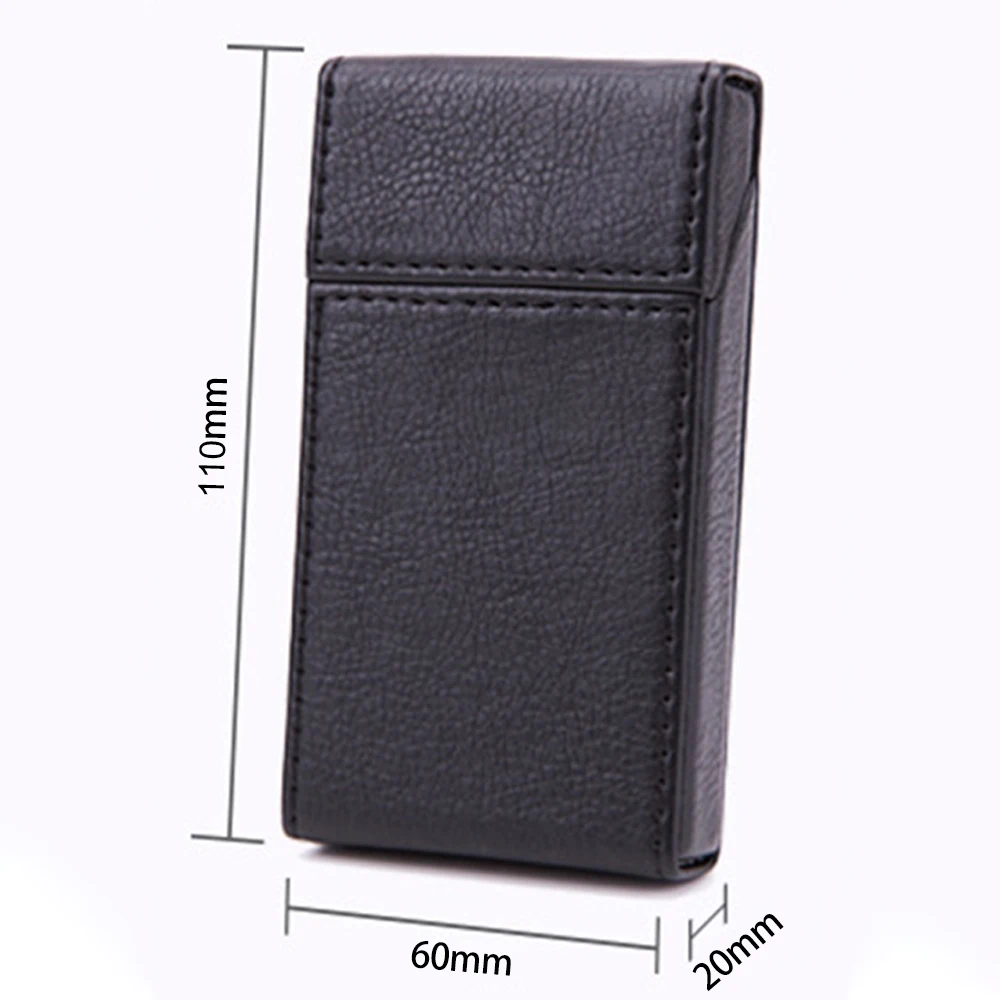 Portable 100mm Cigarette Case 20 Pack Magnet Flip Package Tobacco Bag PU Leather Slim Cigarette Box Smoking Accessories Men Gift