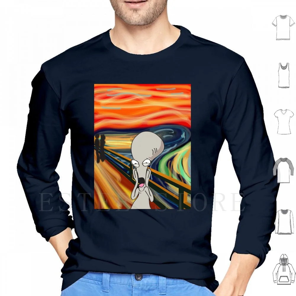 Safe Scream , The Scream , Painting , Edvard Munch Hoodies Long Sleeve Ten Hun Comic Anime Awesome Mixtape Tape