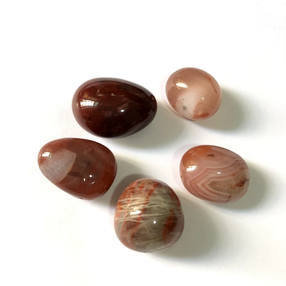 Wholesale 3pcs 100% Natural Red Carnelian Tumbled Stones Healing Gemstone Sea Glass 20-25mm Size for Jewelry Making