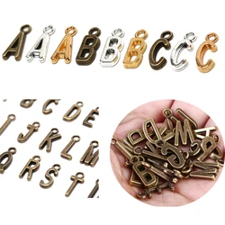 26Pcs /set  A-Z Metel Antique Bronze Slide Letters Charms DIY Fit Bracelet And Necklace Making , Alphabet Word Letter Pendant