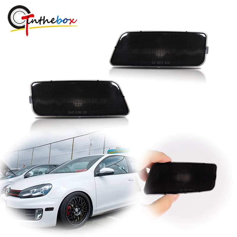 Gtinthebox geräucherte/klare Linse Auto Front stoßstange Seiten markierung leuchte Abdeckung Gehäuse für Volkswagen mk6 gti 2010-2016 keine Glühbirne/Steckdose