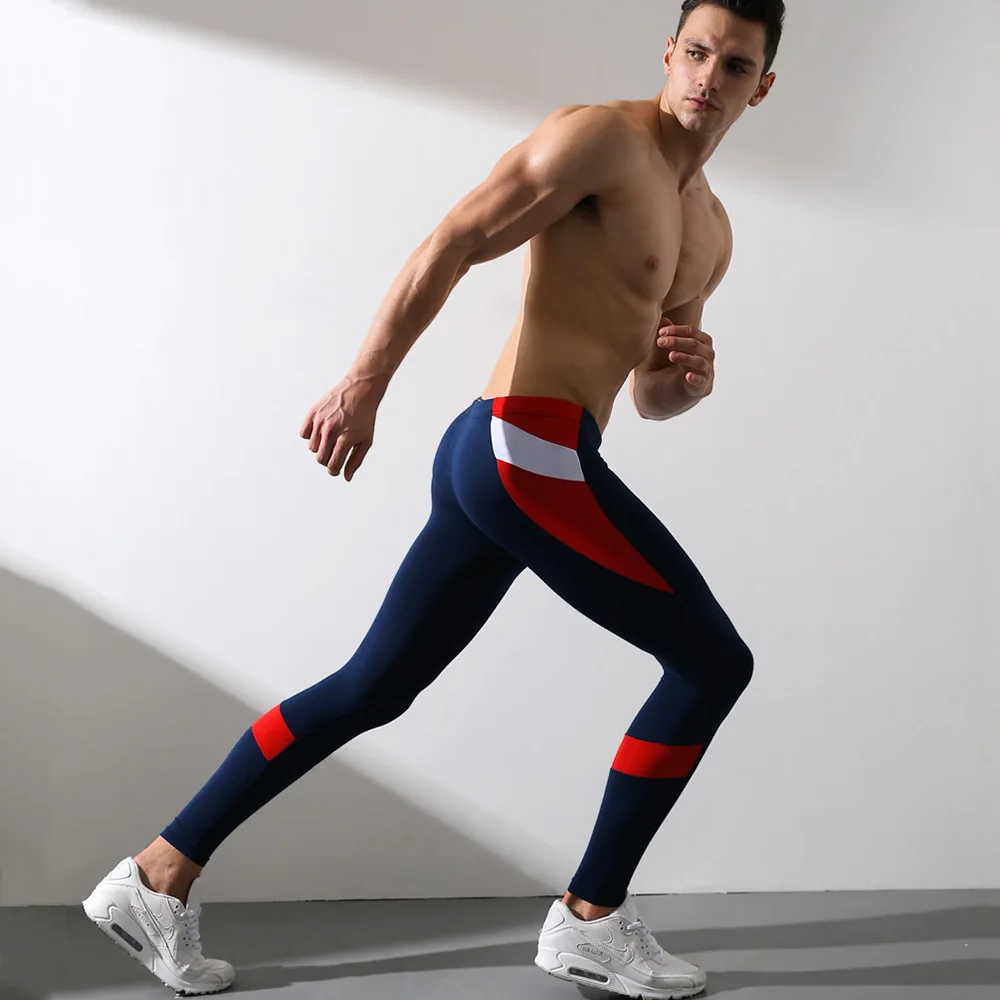 

Low Waist Men Warm Long Johns Pants Solid Patchwork Leggings Home-wear Stretch Long-underwear Soft Fashion Comfortable