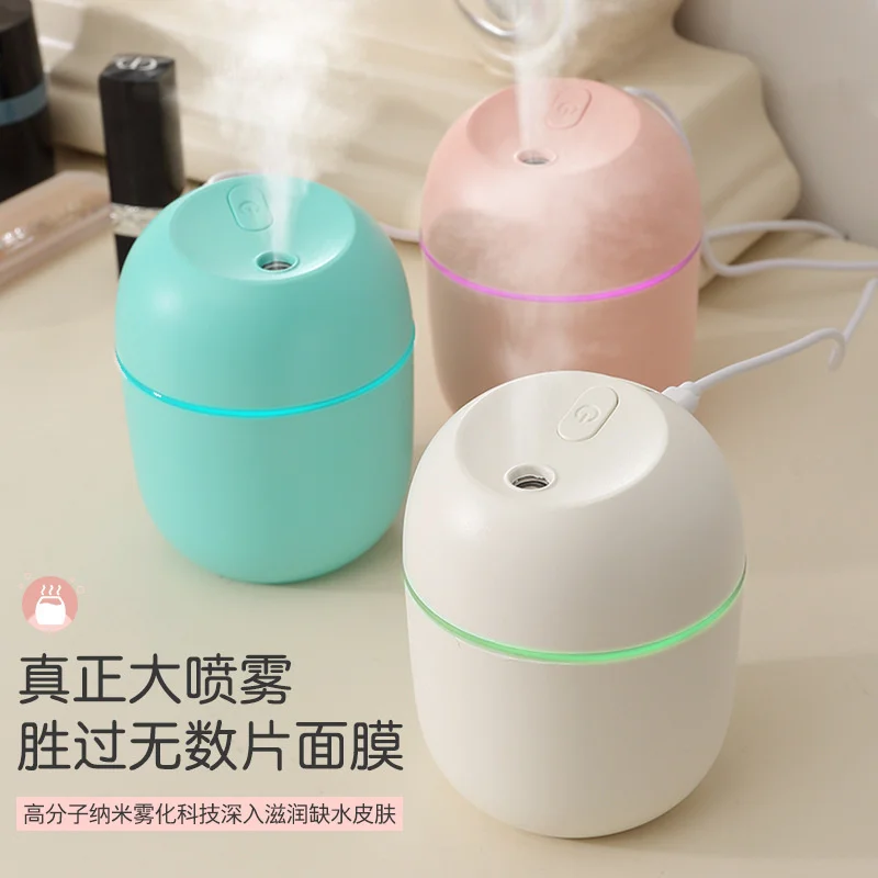 Humidificador pequeño para aromaterapia, máquina nebulizadora de escritorio USB, pulverizador largo e intermitente con luces de colores, menos de 30dB
