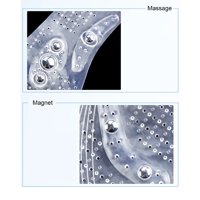1 Pairs Transparent Magnetic Massage Insole Breathable Anti-Slip Plantar Acupoint Massage Shoe Insoles For Man Woman Health