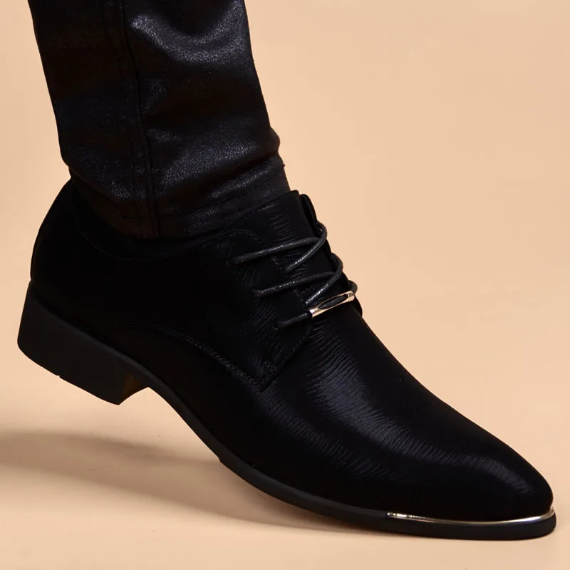 Business Men Leather Shoes Fashion Formal Dress Shoes Men Breathable Pointed Toe Office Wedding Shoes Flats chaussure homme