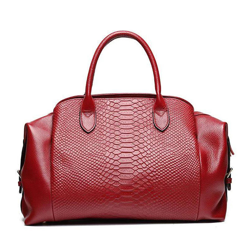 Luxury Genuine Leather Large Handbags Wild Serpentine Tote Female Shoulder Bags Designer Lady Classic Crossbody Bags For Women