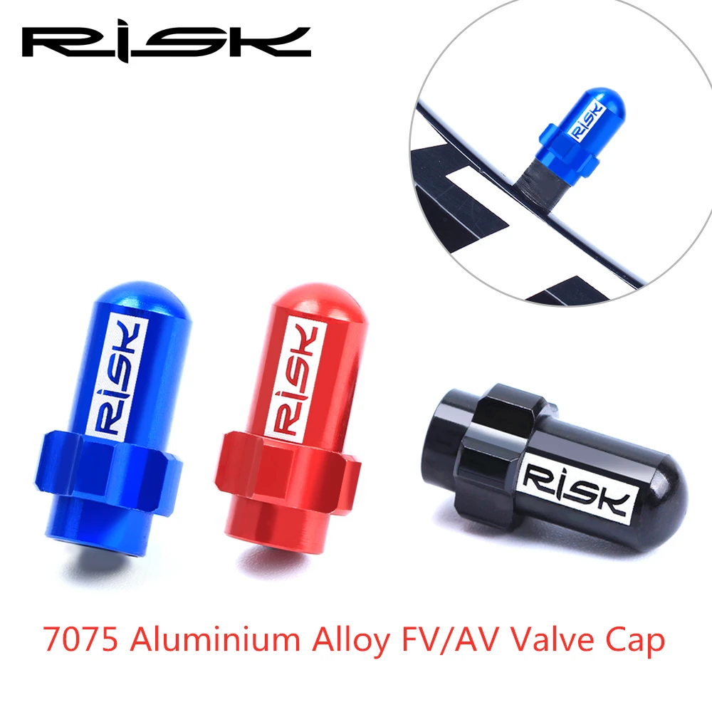 RISK 2pcs MTB/Road Bicycle Wheel Valve Caps Aluminum Mountain Bike Wheel Tire Valve Tyre Stem Air valve Caps Airtight Car Cover