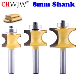 1Pc 8mm Shank Bullnose Router Bit Set C3 Carbide Tipped Woodworking cutter