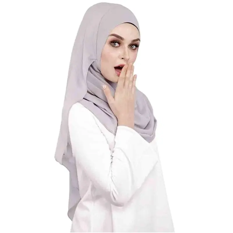 버블 시폰 더블 루프 인스턴트 Hijab 스카프 여성 이슬람 목도리 케이프 풀라 이슬람 Headscarf Femme Musulman Bandana 180*75cm 