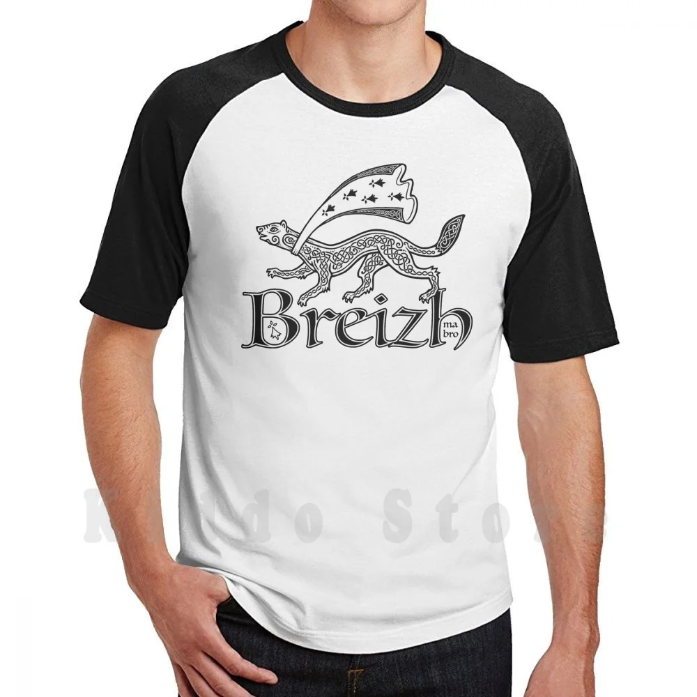 Breizh Ma Bro Ermine With Ornament T Shirt Cotton Men DIY Print Cool Tee Breizh Ma Bro Hermine Ermine Knot Bzh Breton Bretagne