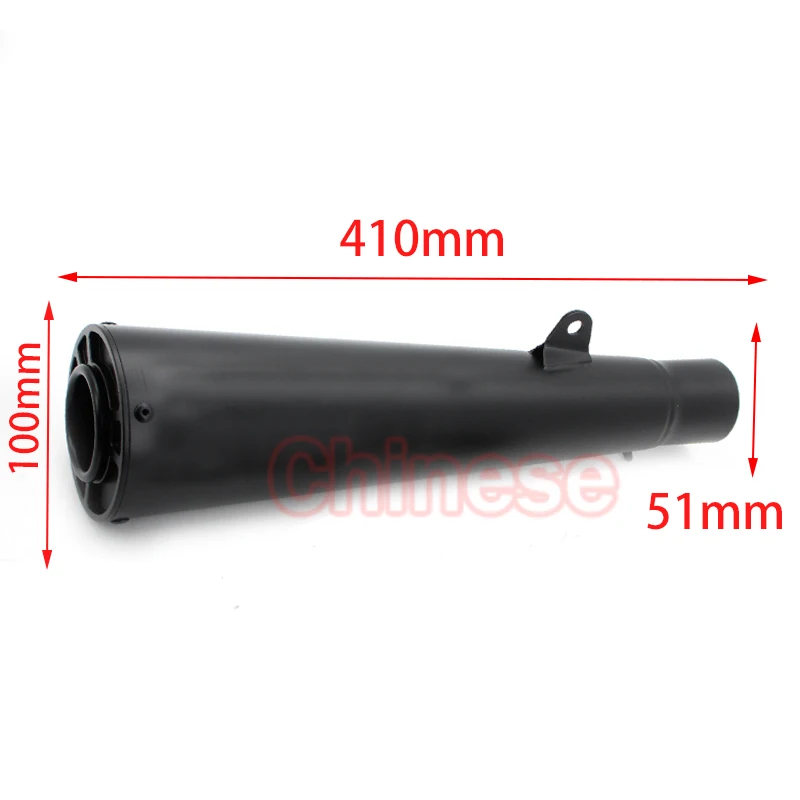 51MM Universal Motorcycle Exhaust Muffler Pipe Exhaust Black Chrome Color Fit cafe racer For hayabusa 1999 GSXR1300 CBR600 HP4
