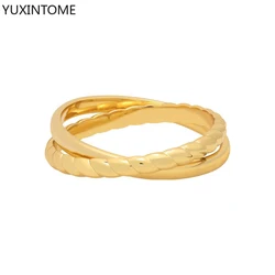 24K Gold Cross Rings Classic Bohemian Retro Style Gold/Silver Color Ring For Women Men Trendy Jewelry Party Friends Gifts