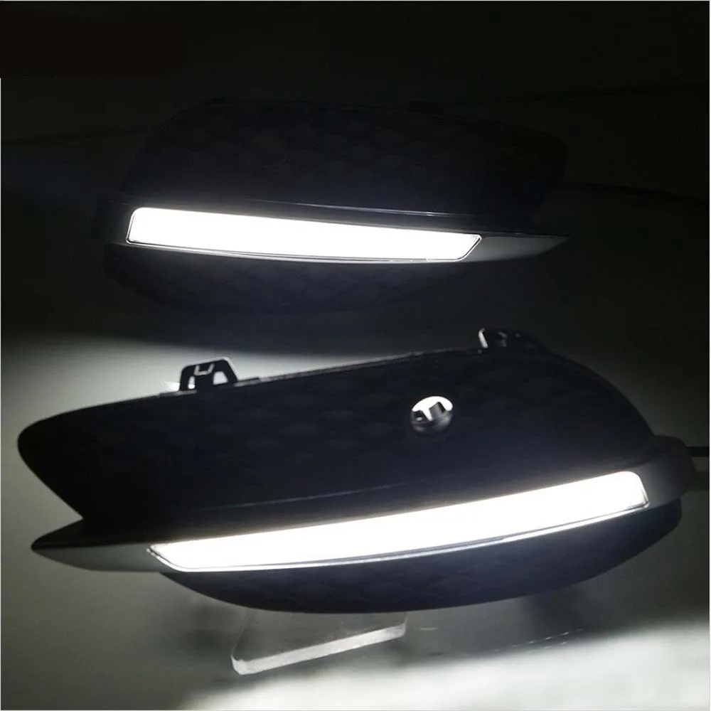 LED Daytime Running Fog Light ForMercedes Benz X205 GLC Class 2015-2016 Car Front Bumper Turn Signal Foglamp Day Lamp