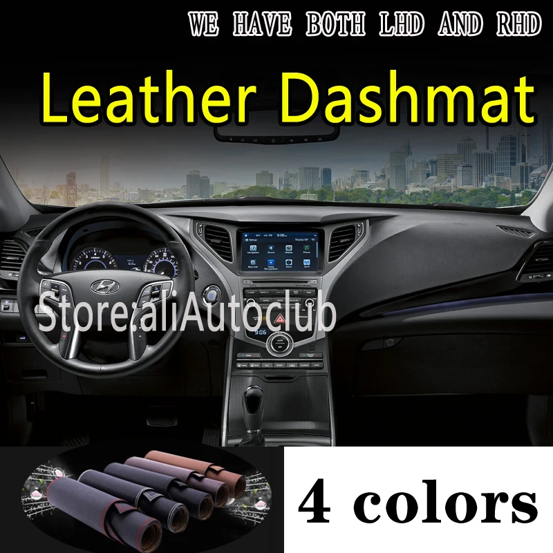 For Hyundai Grandeur HG Azera G5 2012-2017 Leather Dashmat Dashboard Cover Dash Mat Carpet custom Car styling Accessories