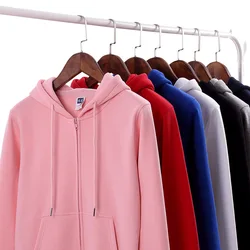 Autumn And Winter New Solid Color To Map Custom Women Sweatshirt Logo Customization Comfortable And Versatile Ladies Zipper Coat