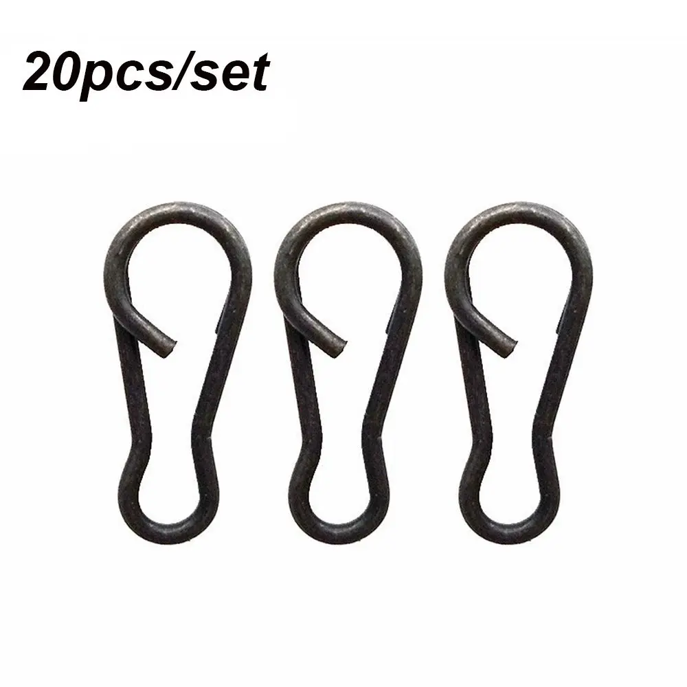 

20PCS/SET Matte Black Carp Fishing Snaps Connector Carp Rigs Speed Links Single Hook B Type Snap Carp Fishing Accessories