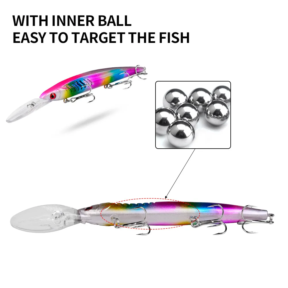 1Pcs 12.5g15.2cm Minnow Fishing Lure Wobbler Crankbait 3D Eyes Plastic Artificial Hard Baits Peche Bass Trolling Pike Carp Lures