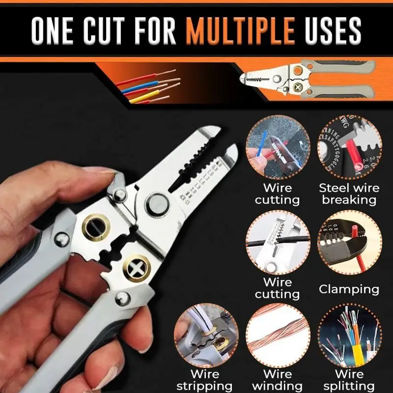 Pince de séparation de fil multifonctionnelle, dénudeur en acier allié de haute qualité, pince à sertir, pince à fil robuste, outils à main