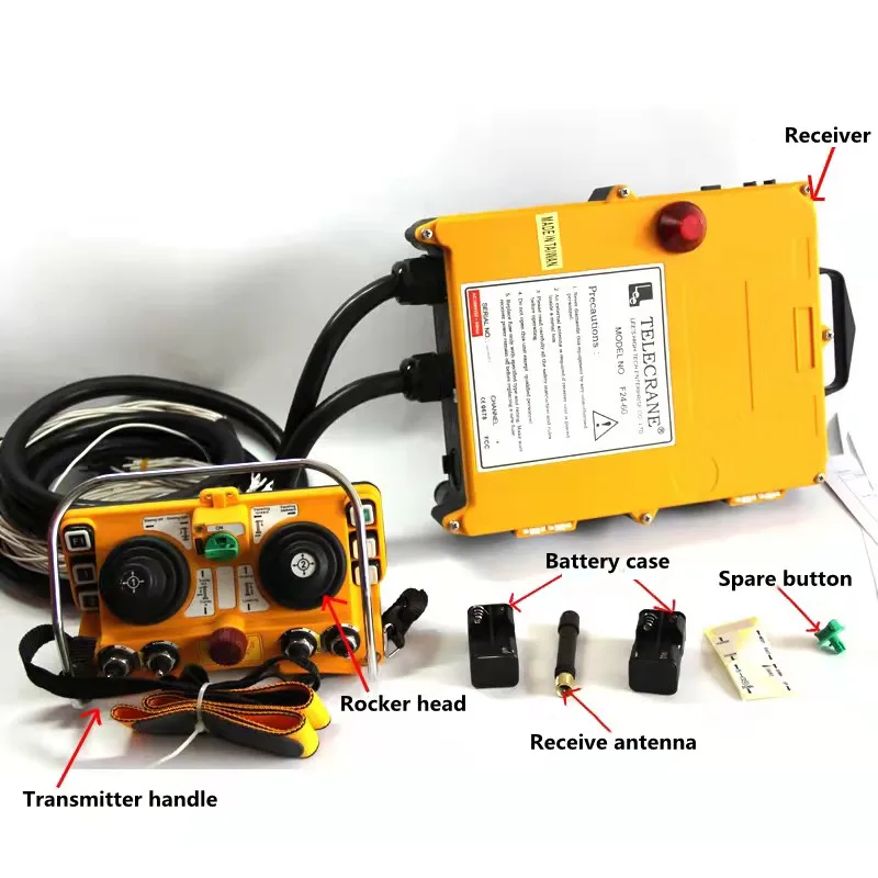 Imagem -05 - Controle Remoto Industrial sem Fio Original Talha Elétrica Controle Remoto Transmissor Mais Receptor F2460 Novo