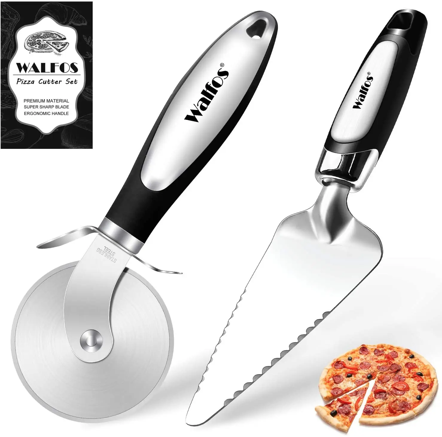 

WALFOS Stainless Steel Pizza Cutter Cake Bread Pies Pizza Knife Pastry Dough Household Kitchen Pizza Wheels Cooking Tools