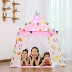 Kid Teepee Tent House For Game Room Decor Kids Outdoor Game Summer Children's Tent Princess Castle Tent  Portable Foldable Gifts