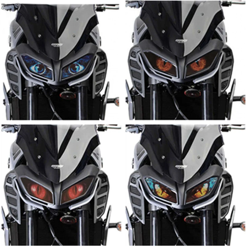 Motrocycle Headlight Stickers Protect Film For Yamaha MT09 MT-09 2017 Head light Eyes Protection Decals