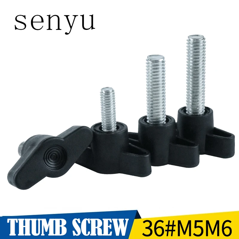 LUHUICHANG 3/5PCS M6 M8 T type Nylon Plastic Head Handle Thumb Screw Bakelite Bolt Head diameter 36mm