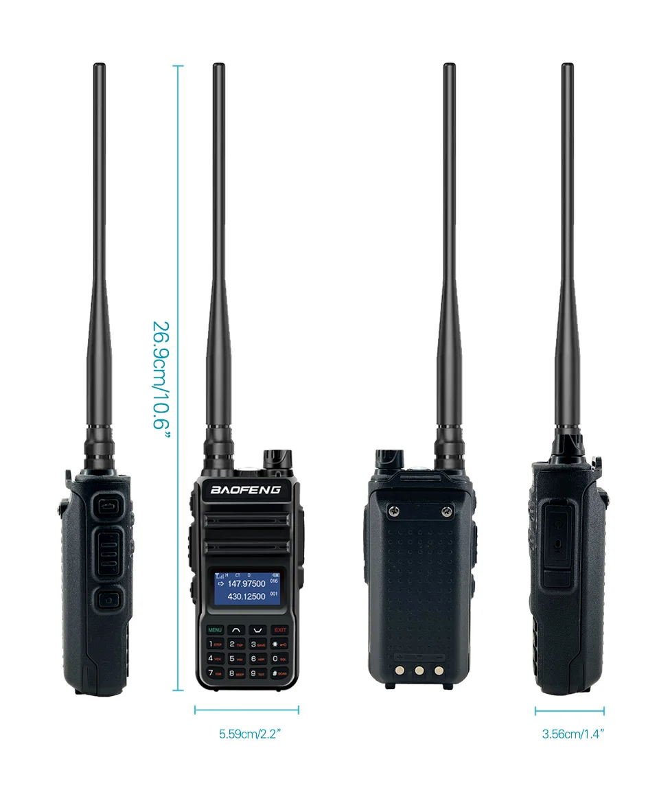 2PCS BaoFeng UV10R Pro 10W Walkie Talkie Transmitter Long Range UV-10R Pro Two Way Radio 128CH VHF UHF 136-174Mhz 400-520Mhz