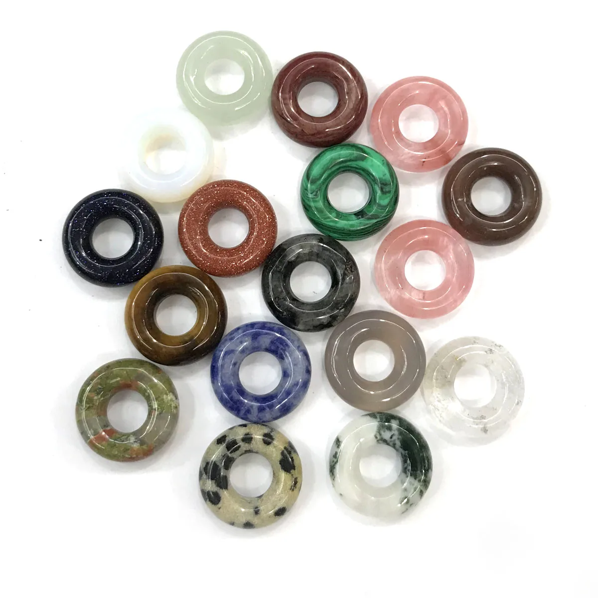 

1pcs Natural Stone Pendants Agates Necklace Pendant 5mm Hole for Jewelry Making DIY Good Quality Jewellery Gifts Size 15mm