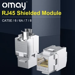 Módulo de red CAT5E/6/6A/7/8 UTP sin herramientas RJ45, Conector sin blindaje, adaptador acoplador de Cable para AMP hot