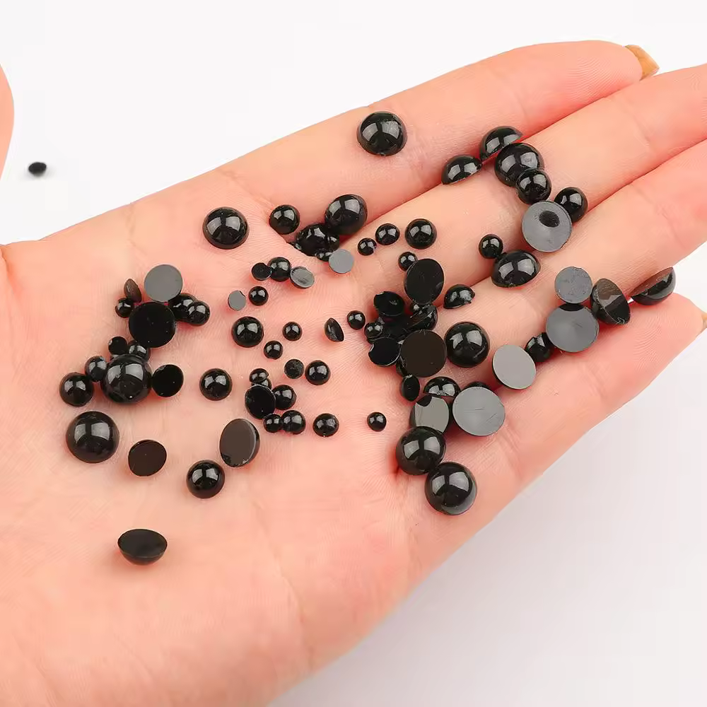 100-500Pcs 3-8mm Black Acrylic Safety Eyes Flat Back Beads For Bear doll Animal Puppet DIY Garment Craft Children Kids Toys Eyes