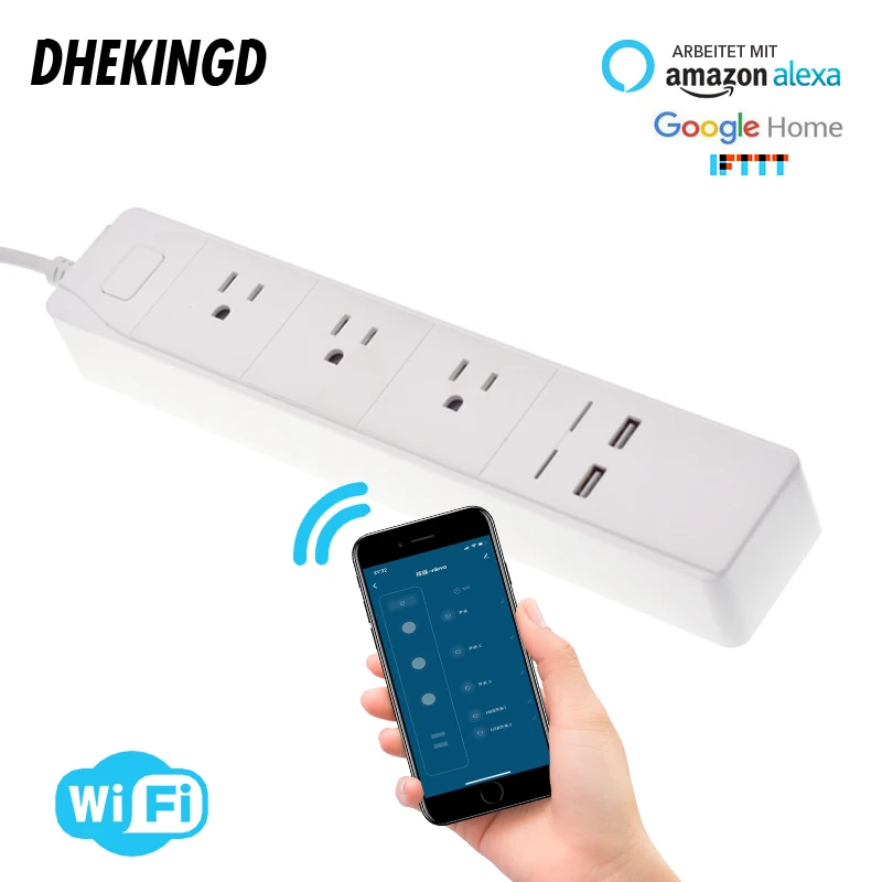 

Удлинитель с 2 USB-портами и поддержкой Wi-Fi, 1,8 м, 10 А