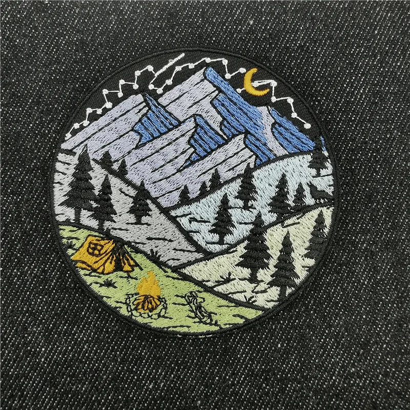 Mona Lisa Prajna Van Gogh Patch per abbigliamento spazio ricamo Patch paesaggio di montagna pesce stiratura adesivo lettera distintivi fai da te