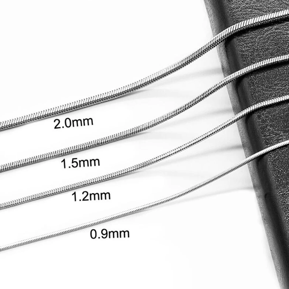 1 szt. Kwadratowa szerokość węża 0.9/1.2/1.5/2.0mm naszyjnik łańcuszkowy ze stali nierdzewnej 18 "20" 22 "łańcuszek z łańcuchem biżuteria
