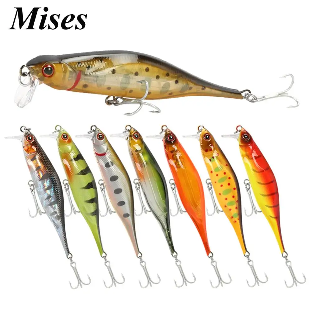 Mises 10cm 11.74g Twelve Colors Large Size Long Shot Suspend Bionic Minnow Lure Artificial Hard Bait Fishing Lure Wobbler