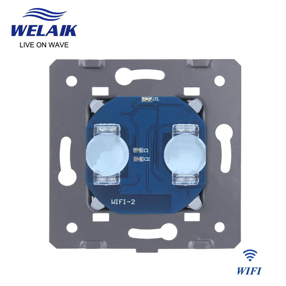 WELAIK EU WIFI Switch Tuya Alexa Smart Touch Switch 1~1000W 2Gang 1Way Wall Switch Intelligent Light Switch Module A921-WIFI