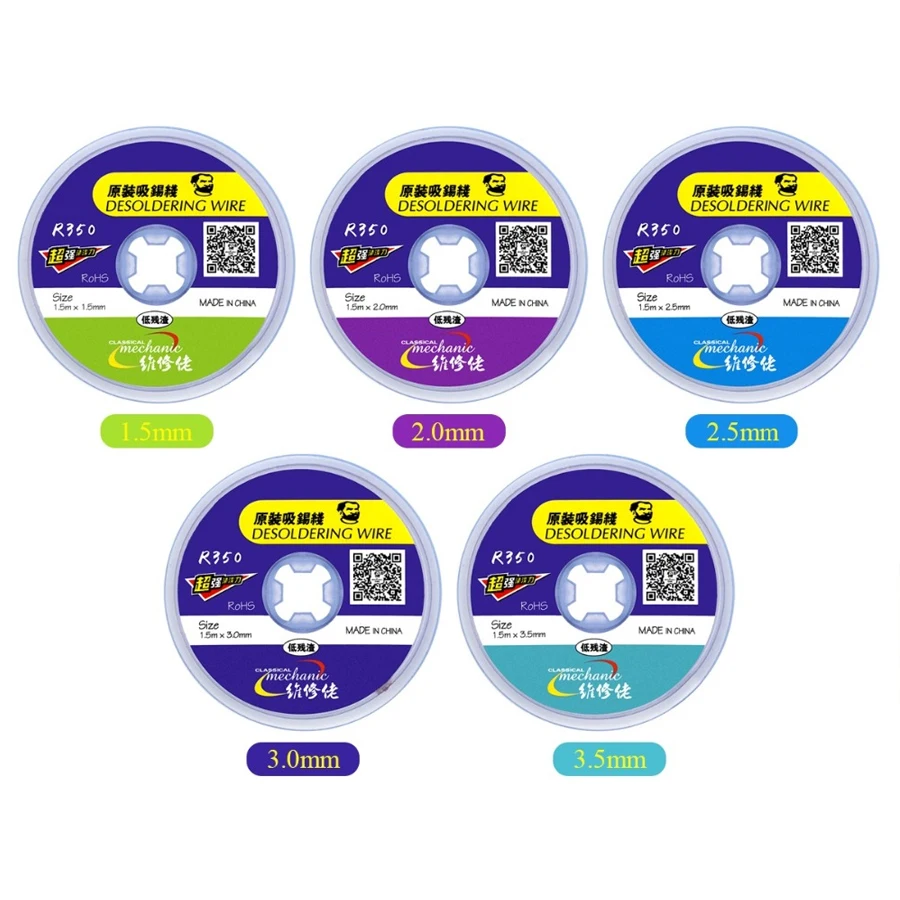 MECHANIC ขนาดใหญ่ความกว้าง1.5M ความยาว Desoldering Braid เชื่อม Remover บริสุทธิ์ทองแดง Wick สายไฟ Flux BGA Repair เครื่องมือ