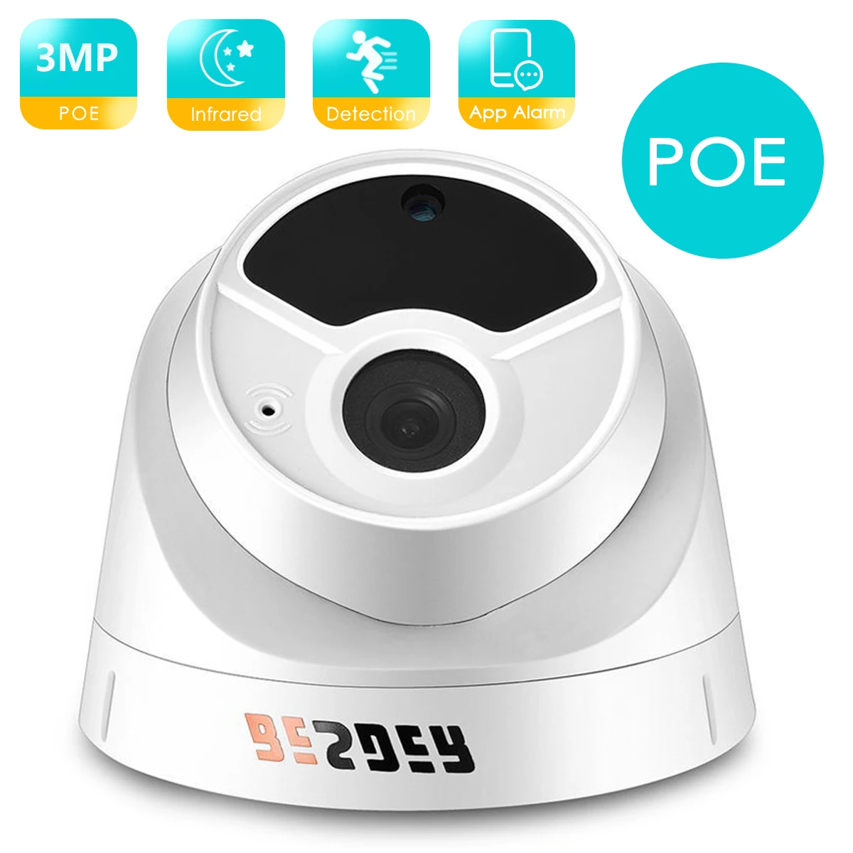 

BESDER 3MP 2MP CCTV IP66 IP Camera POE H.265 Built-in Audio IR 20m CCTV Camera P2P Motion Detect Alarm Speed Dome Network Camera