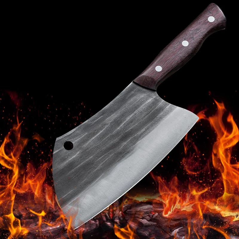 Handmade Butcher Kitchen Knives Forging Serbian Kiritsuke Knife Tool Chef High-carbon Clad Steel Cleaver Filleting Slicing Knife