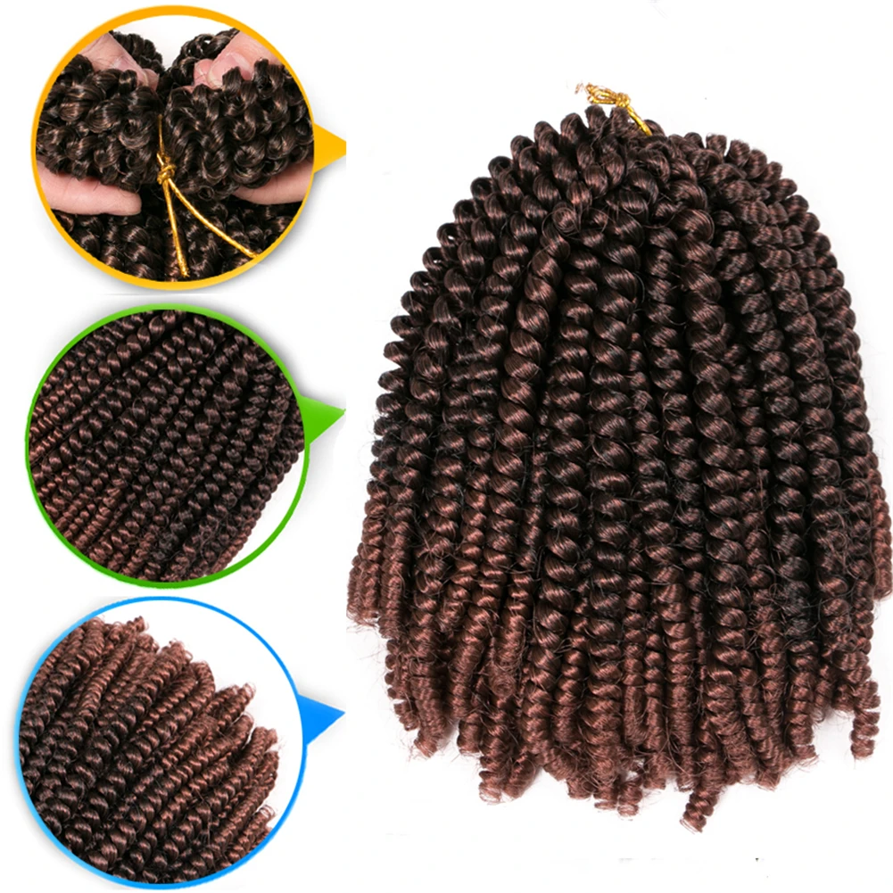 Verves-Sintético Crochet Braid Extensão Do Cabelo, Primavera Twist, Ombre Trança, Tranças Coloridas, Arco-íris, 30 Vertentes, Pacote