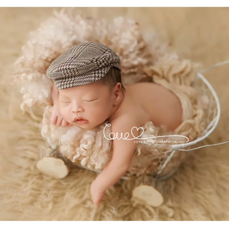 Newborn Photography Blanket 45cm New Zealand Curly Wool Mats Background Baby Photo Shoot Props Flokati Fotografia Accessories