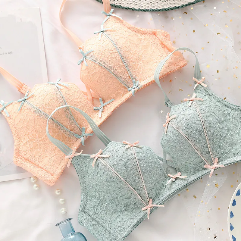 Unlined Underwear Sexy Seamless Deep V Lingerie Tops Women Wire Free Push Up Brassiere Soft Breathable Small Breast Bra