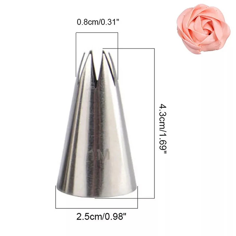 3PCS/Set Large Russian Icing Piping Pastry Nozzle Tips Baking Tools Cake Decorating Set Stainless Steel Nozzles Cupcake