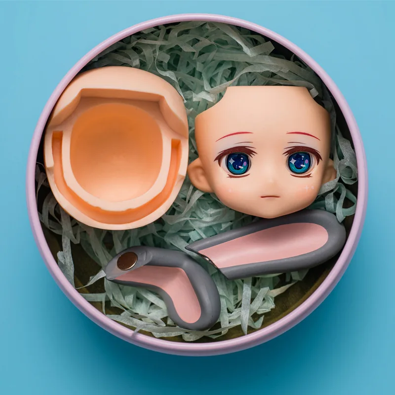 OB11 Doll Head YMY Body Joint Movable Doll Bjd doll Head Gsc Replacement Face 1/12bjd Doll Accessories Wig Replace Cat Ears