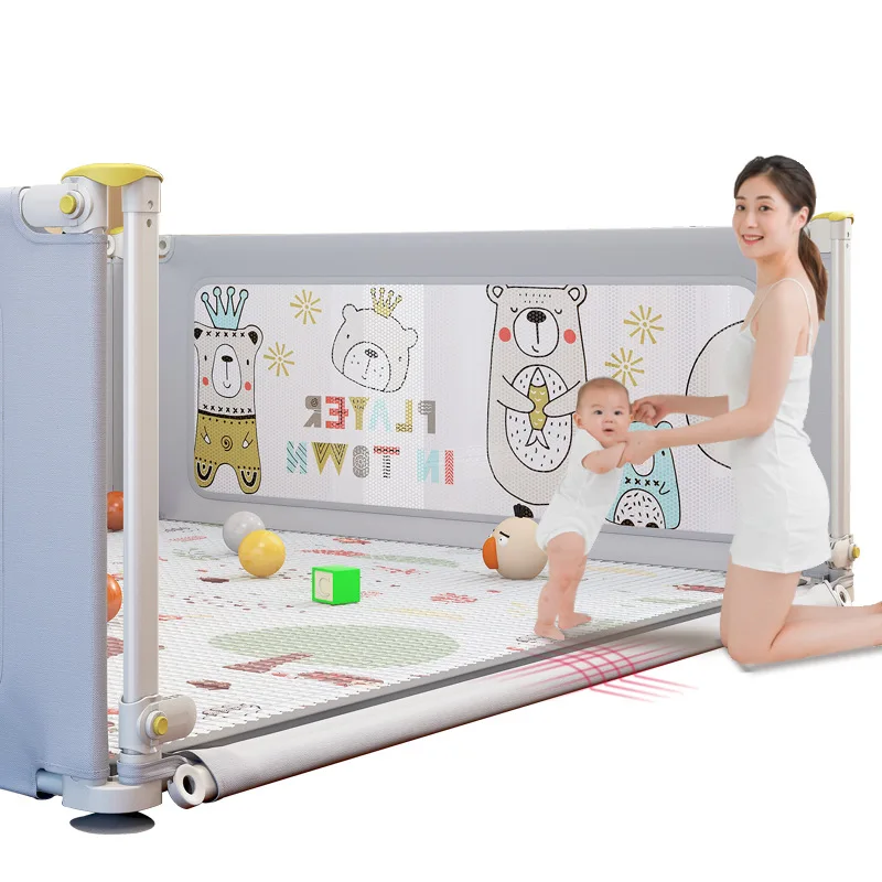 IMBABY Playpen untuk anak-anak, pagar penghalang keamanan anak anti-tabrakan, main anak permainan kartun meja bermain anak-anak