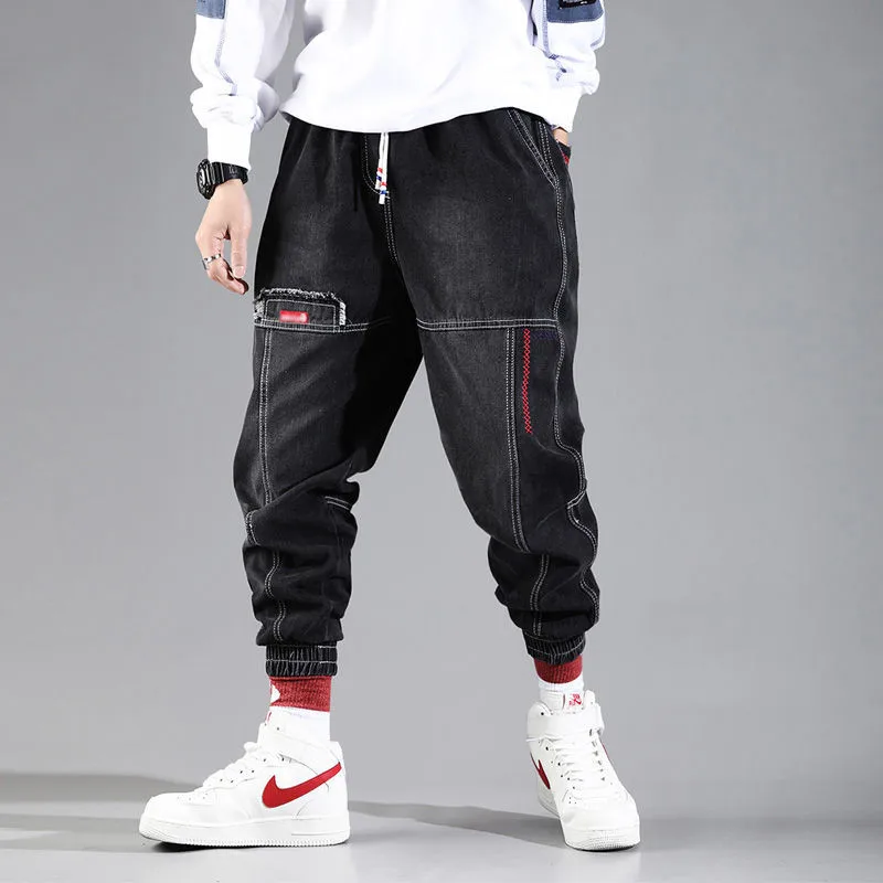 Streetwear Hip Hop Cargo Pants Men\'s jeans Cargo Pants Elastic Harun pants Joggers Pants In Autumn and Winter