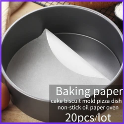 Baking Paper Parchment Paper Liners for Round Sheets Pan BBQ Paper pad non-stick oil paper oven cake baking mat 20pcs/Set