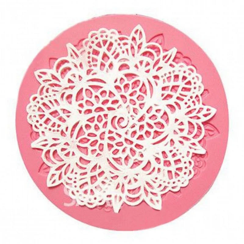 Round Crown Shape Cake Silicone Mat Sugarcraft Fondant Cake Decorating Tools Kitchen Baking Silicone Lace Molds